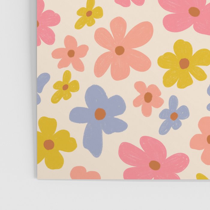 Retro vibe Small Daisies  Poster Gallery Image 3