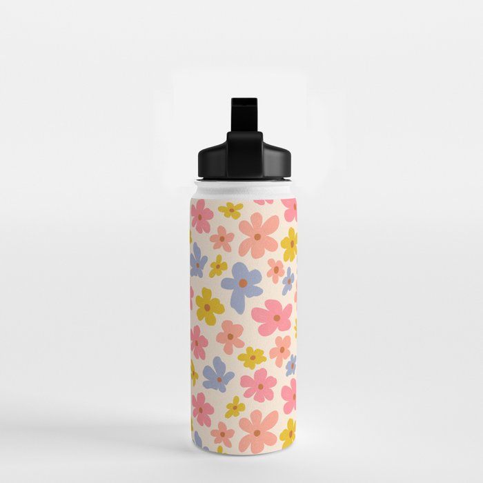 Retro vibe Small Daisies  Water Bottle Gallery Image 2