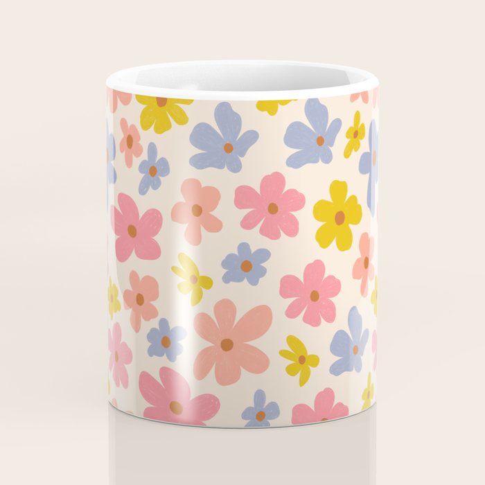 Retro vibe Small Daisies  Coffee Mug Gallery Image 4