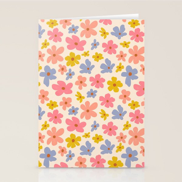 Retro vibe Small Daisies  Stationery Card Gallery Image 2