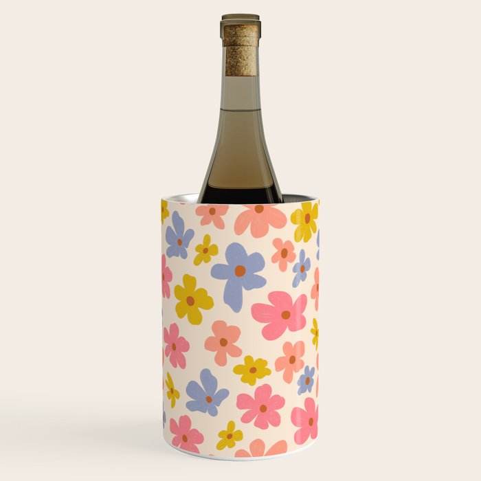 Retro vibe Small Daisies  Wine Chiller Gallery Image 2