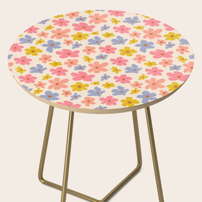 Retro vibe Small Daisies  Side Table Gallery Image 2