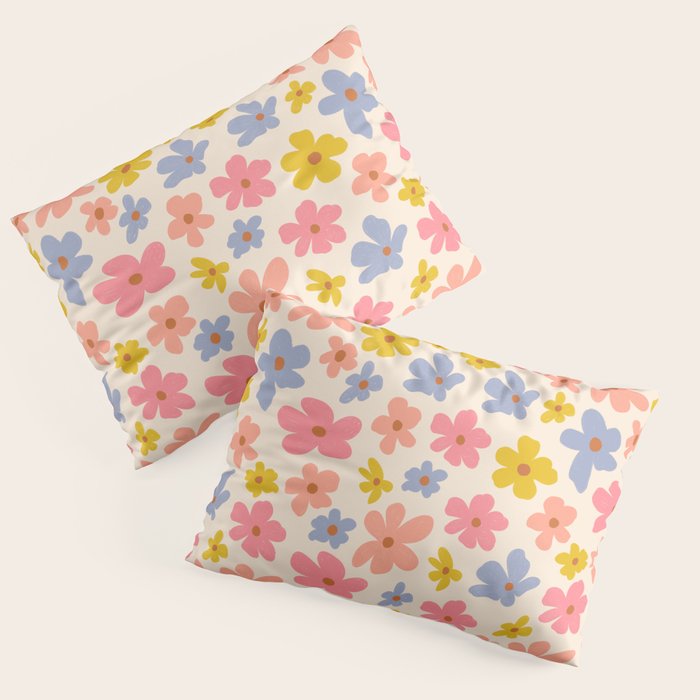 Retro vibe Small Daisies  Pillow Sham Gallery Image 3