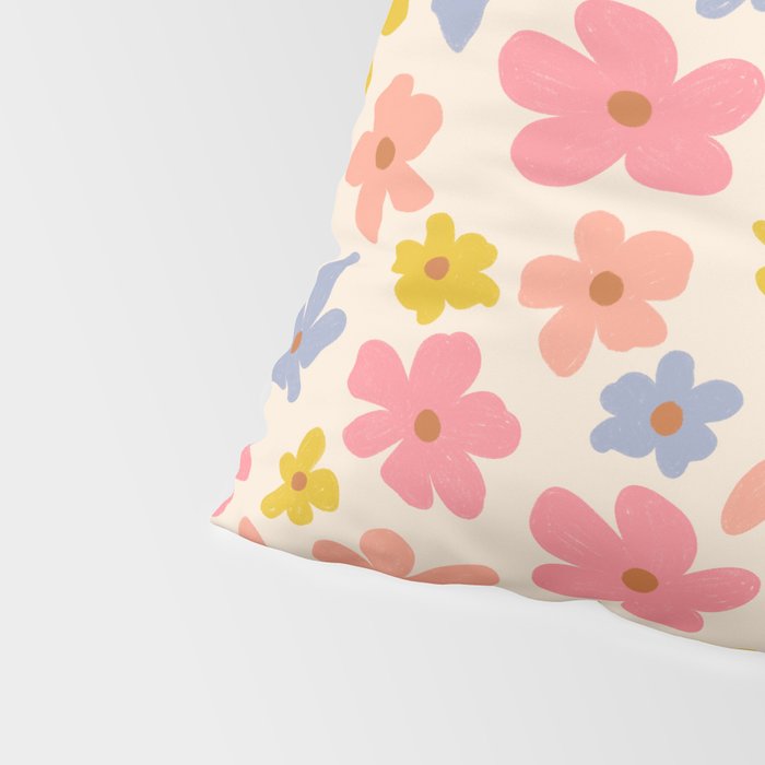 Retro vibe Small Daisies  Pillow Sham Gallery Image 4