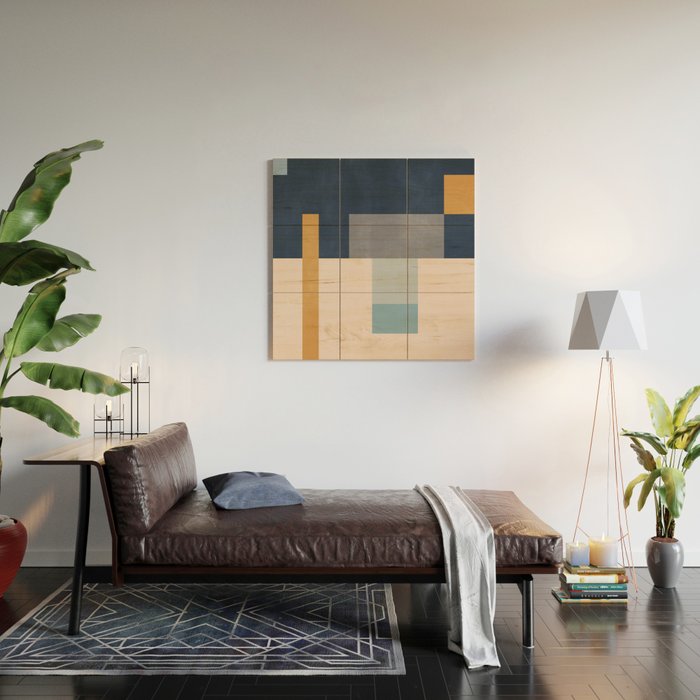 Abstract Geometric 24 Wood Wall Art Gallery Image 2