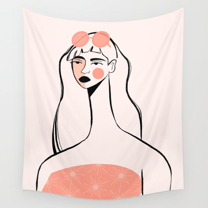 Pink Sunglasses Wall Tapestry Gallery Image 1