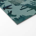The Wild North, Wildlife, Blue Silhouette Forest and Animal Print Welcome Mat Gallery Image 2