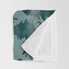 The Wild North, Wildlife, Blue Silhouette Forest and Animal Print Throw Blanket Gallery Image 3
