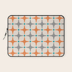 Mid Century Modern Starburst Pattern 993 Pattern Grey Blue and Orange Laptop Sleeve Gallery Image 1