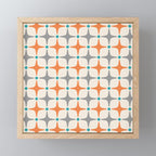 Mid Century Modern Starburst Pattern 993 Pattern Grey Blue and Orange Mini Art Print Gallery Image 1