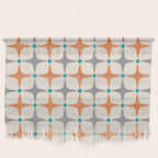 Mid Century Modern Starburst Pattern 993 Pattern Grey Blue and Orange Wall Hanging Gallery Image 1