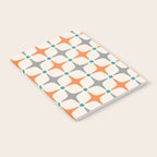 Mid Century Modern Starburst Pattern 993 Pattern Grey Blue and Orange Notebook Gallery Image 2