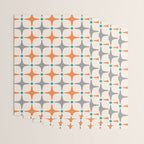 Mid Century Modern Starburst Pattern 993 Pattern Grey Blue and Orange Wrapping Paper Gallery Image 3