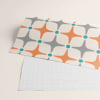 Mid Century Modern Starburst Pattern 993 Pattern Grey Blue and Orange Wrapping Paper Gallery Image 2