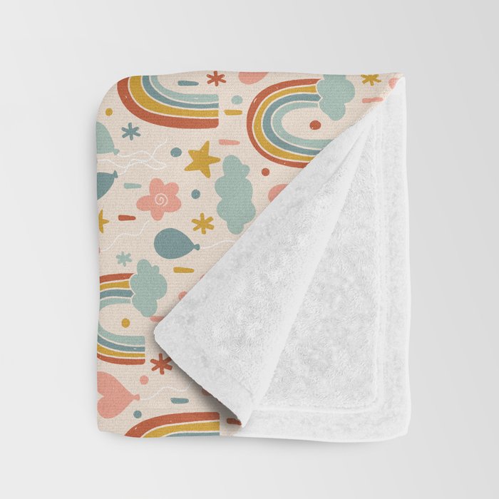 Rainbow Party Theme Throw Blanket Gallery Image 3