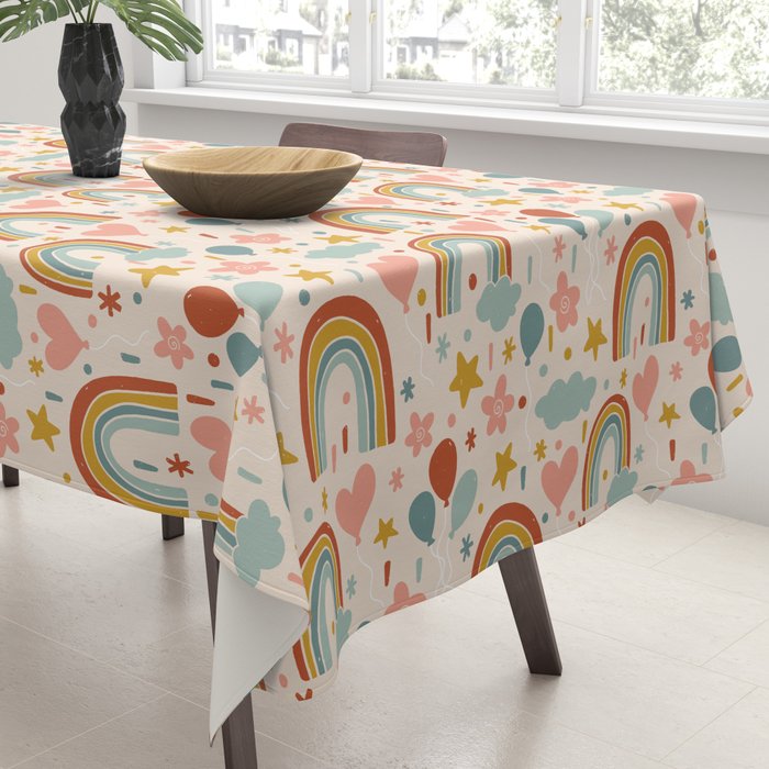 Rainbow Party Theme Tablecloth Gallery Image 3