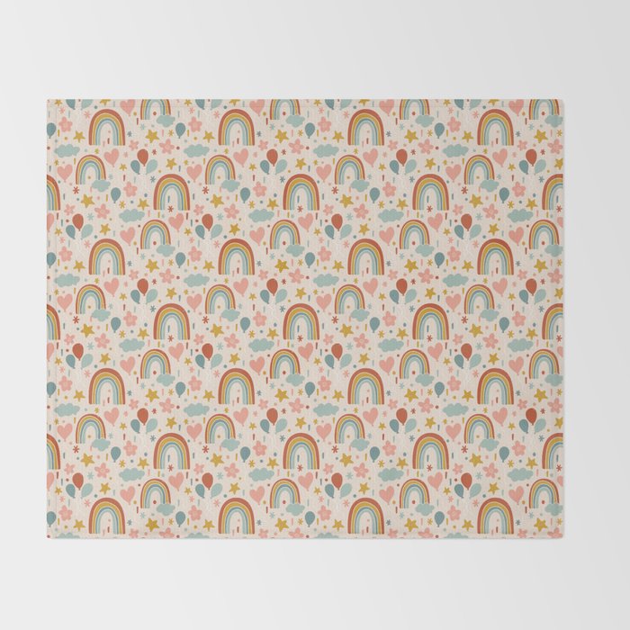 Rainbow Party Theme Throw Blanket Gallery Image 2