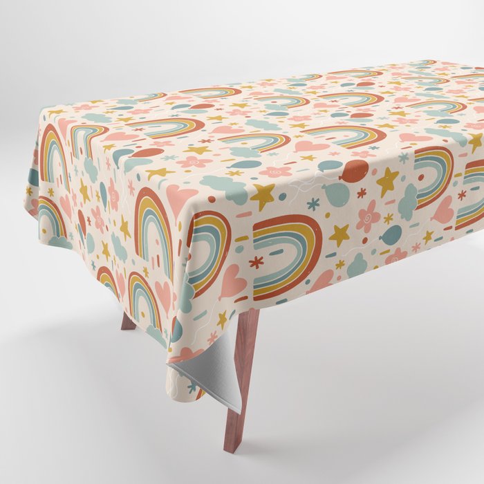 Rainbow Party Theme Tablecloth Gallery Image 1
