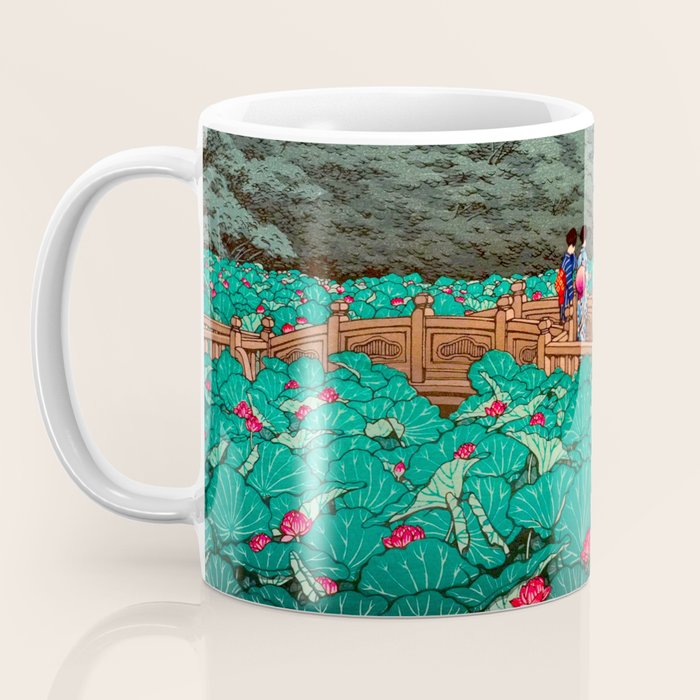 Antique Japanese Woodblock Print East Asian Art  Hasui Shiba Benten Pond Coffee Mug Gallery Image 3