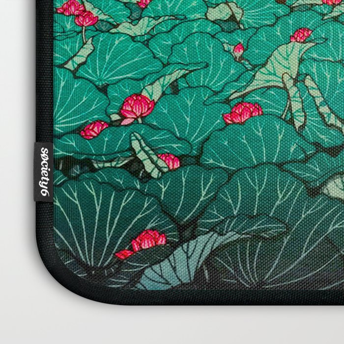 Antique Japanese Woodblock Print East Asian Art  Hasui Shiba Benten Pond Laptop Sleeve Gallery Image 3