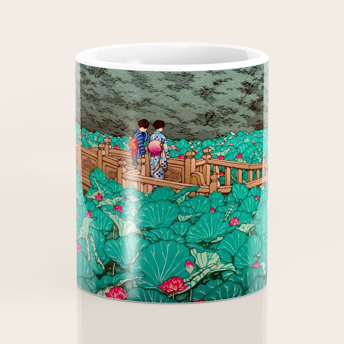 Antique Japanese Woodblock Print East Asian Art  Hasui Shiba Benten Pond Coffee Mug Gallery Image 4