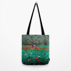 Antique Japanese Woodblock Print East Asian Art  Hasui Shiba Benten Pond Tote Bag Gallery Image 2