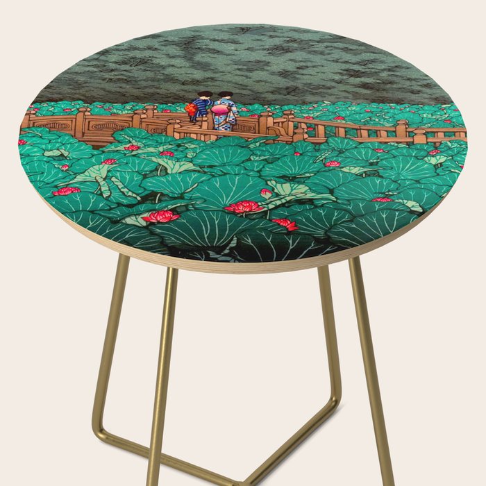 Antique Japanese Woodblock Print East Asian Art  Hasui Shiba Benten Pond Side Table Gallery Image 2