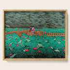 Antique Japanese Woodblock Print East Asian Art  Hasui Shiba Benten Pond Serving Tray Gallery Image 1