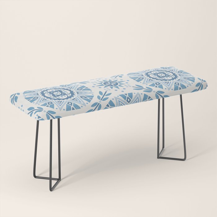 Folk Art Shapes Block Print - Blue Bench Gallery Image 1