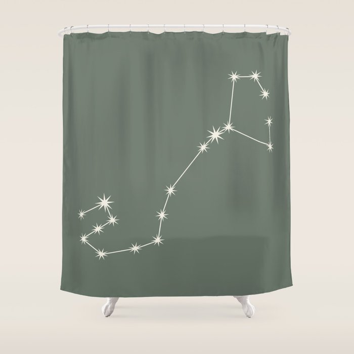 Scorpio Zodiac Star Constellation Line Art Sage Shower Curtain Gallery Image 1