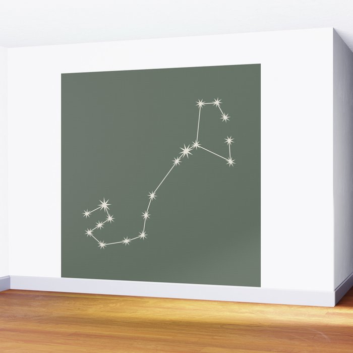 Scorpio Zodiac Star Constellation Line Art Sage Wall Mural Gallery Image 2