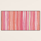 Pink Peach Summer Stripes Desk Mat Gallery Image 3