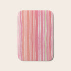 Pink Peach Summer Stripes Bath Mat Gallery Image 1