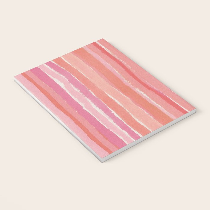 Pink Peach Summer Stripes Notebook Gallery Image 3