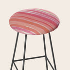 Pink Peach Summer Stripes Stool Gallery Image 2