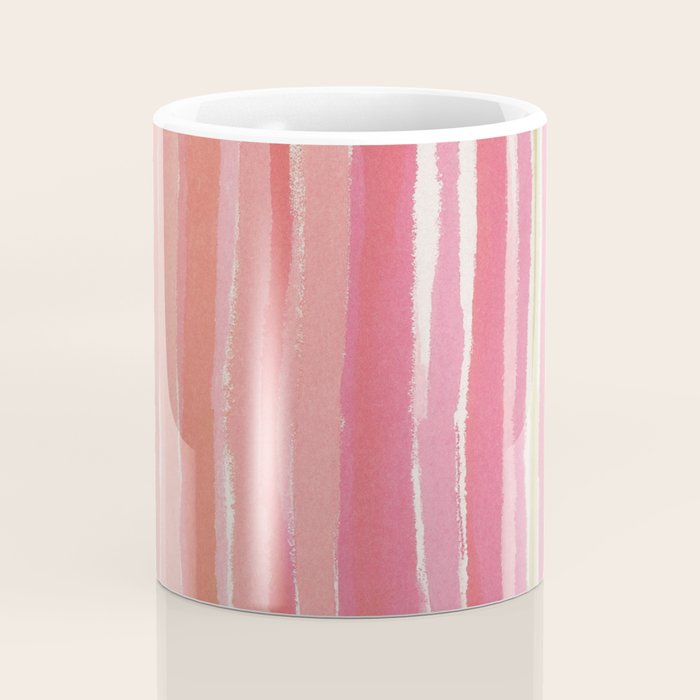 Pink Peach Summer Stripes Coffee Mug Gallery Image 4
