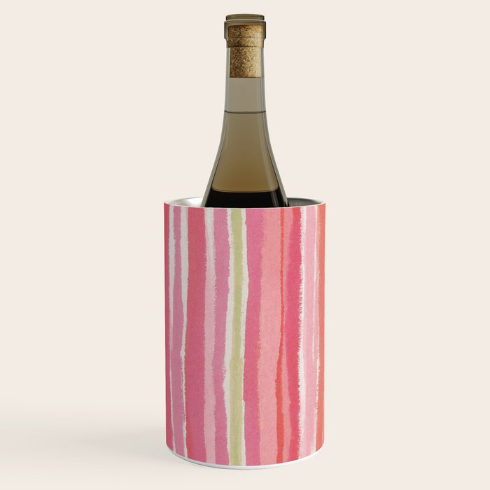 Pink Peach Summer Stripes Wine Chiller Gallery Image 3