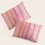 Pink Peach Summer Stripes Pillow Sham Gallery Image 3