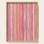 Pink Peach Summer Stripes Serving Tray Gallery Image 1
