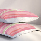 Pink Peach Summer Stripes Pillow Sham Gallery Image 3