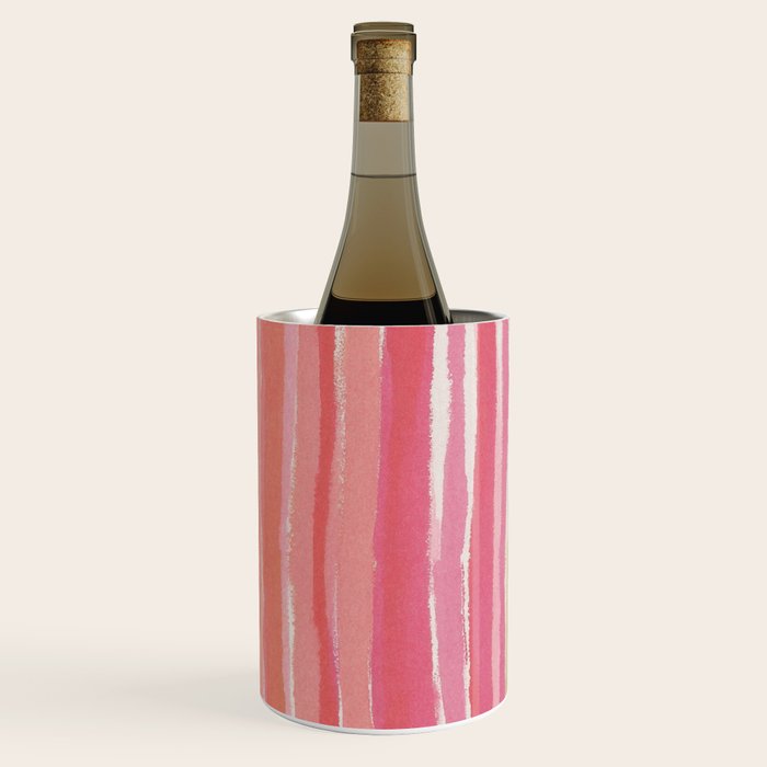 Pink Peach Summer Stripes Wine Chiller Gallery Image 1