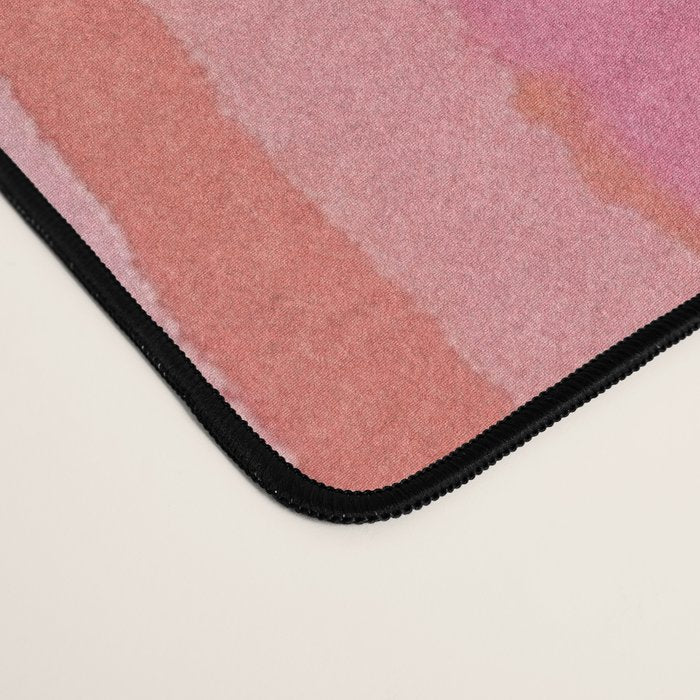 Pink Peach Summer Stripes Desk Mat Gallery Image 4