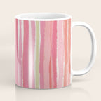 Pink Peach Summer Stripes Coffee Mug Gallery Image 1
