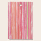 Pink Peach Summer Stripes Cutting Board Gallery Image 1