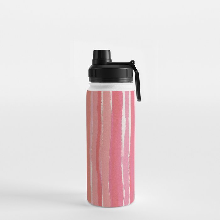 Pink Peach Summer Stripes Water Bottle Gallery Image 2
