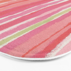 Pink Peach Summer Stripes Bath Mat Gallery Image 3