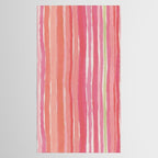 Pink Peach Summer Stripes Tablecloth Gallery Image 2