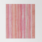 Pink Peach Summer Stripes Throw Blanket Gallery Image 2