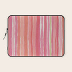 Pink Peach Summer Stripes Laptop Sleeve Gallery Image 1
