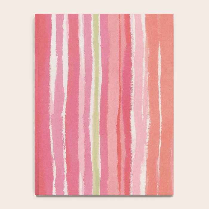 Pink Peach Summer Stripes Notebook Gallery Image 4
